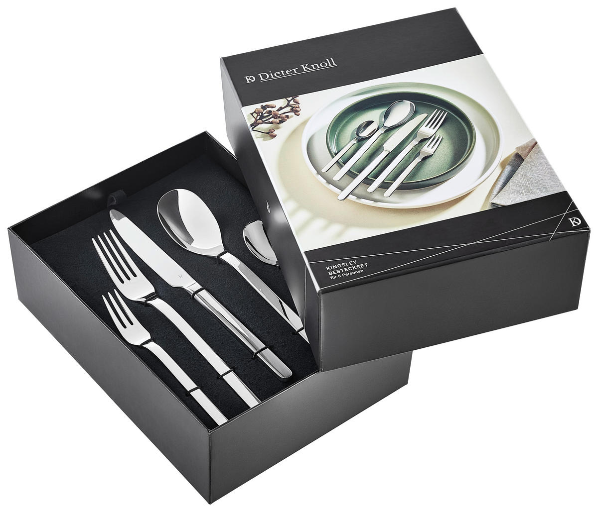 BESTECK-SET 30-teilig Edelstahl  für 6 Personen  - Edelstahlfarben, Design, Metall - Dieter Knoll