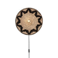 WANDLEUCHTE 45/6 cm  - Schwarz/Weiß, Basics, Naturmaterialien (45/6cm) - Good & Mojo