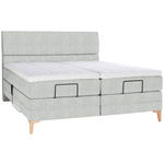 BOXSPRINGBETT 180/200 cm  in Hellgrau  - Eichefarben/Hellgrau, KONVENTIONELL, Holz/Textil (180/200cm) - Voleo