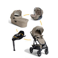 KINDERWAGENSET  Vinca 4in1 inkl. i-Level Pro und i-Base Encore  Sandstone  - Greige/Schwarz, Basics, Metall (65/109/97cm) - JOIE SIGNATURE