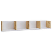 STENSKI REGAL 97/17/17 cm bela, medeni hrast  - bela/medeni hrast, Design, leseni material (97/17/17cm) - MID.YOU