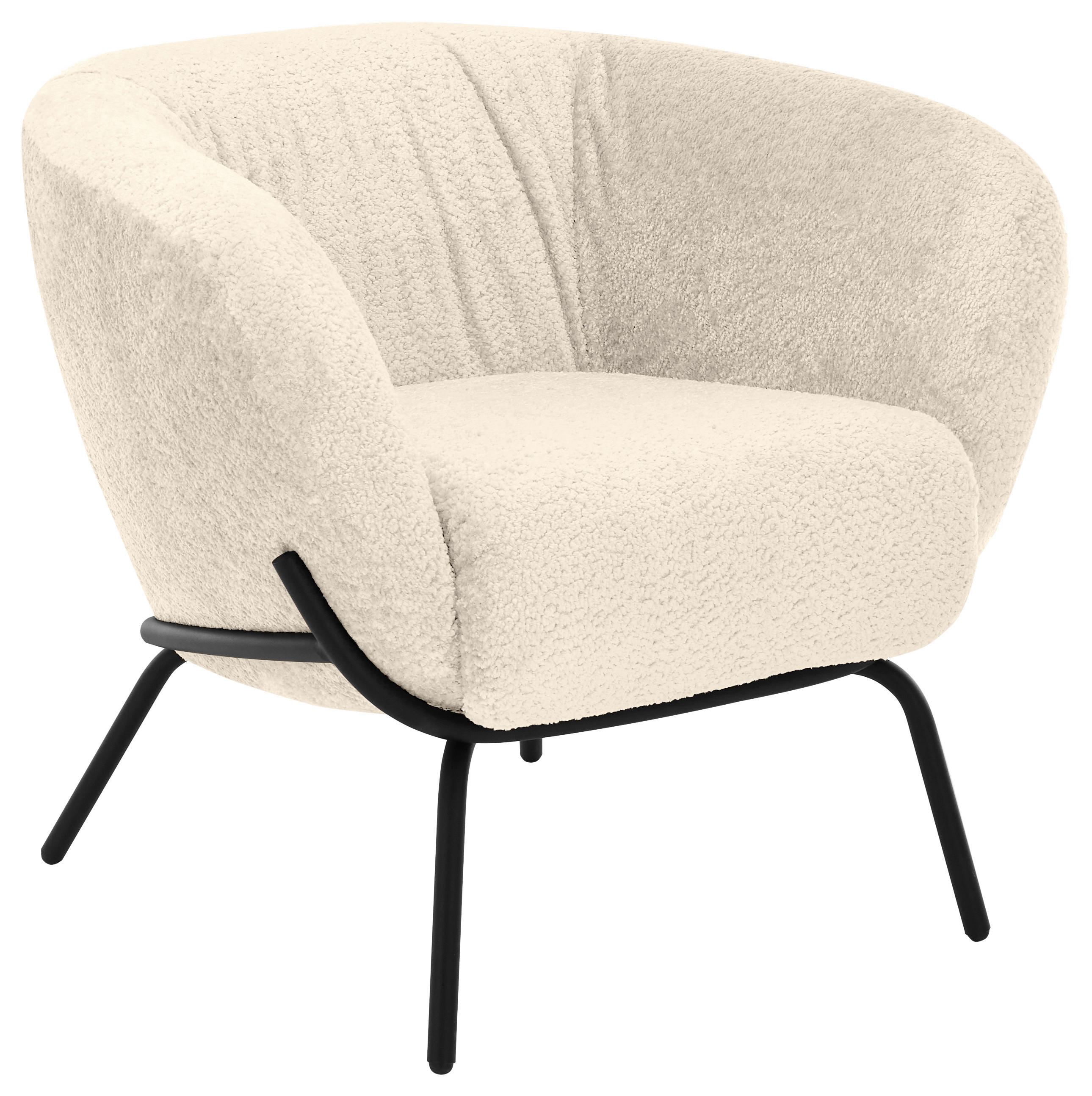 COCKTAILSESSEL - Creme/Schwarz, Design, Textil/Metall (79/71/74cm) - Lomoco