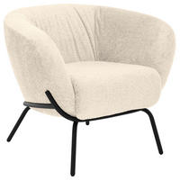 COCKTAILSESSEL - Creme/Schwarz, Design, Textil/Metall (79/71/74cm) - Lomoco