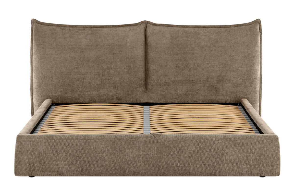 STOPPAD SÄNG ,180/200 cm  i brun  - brun/svart, Klassisk, trä/textil (180/200cm) - Best Price