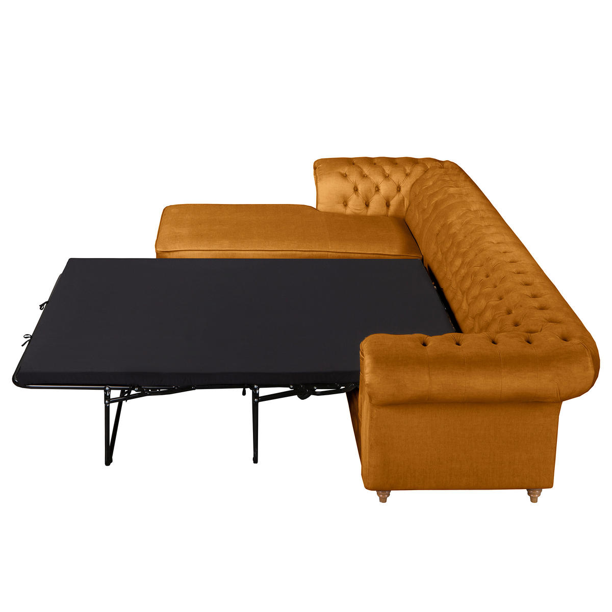 ECKSOFA Mikrofaser Bernsteinfarben  - Bernsteinfarben/Braun, Design, Holz/Textil (182/284cm) - P & B