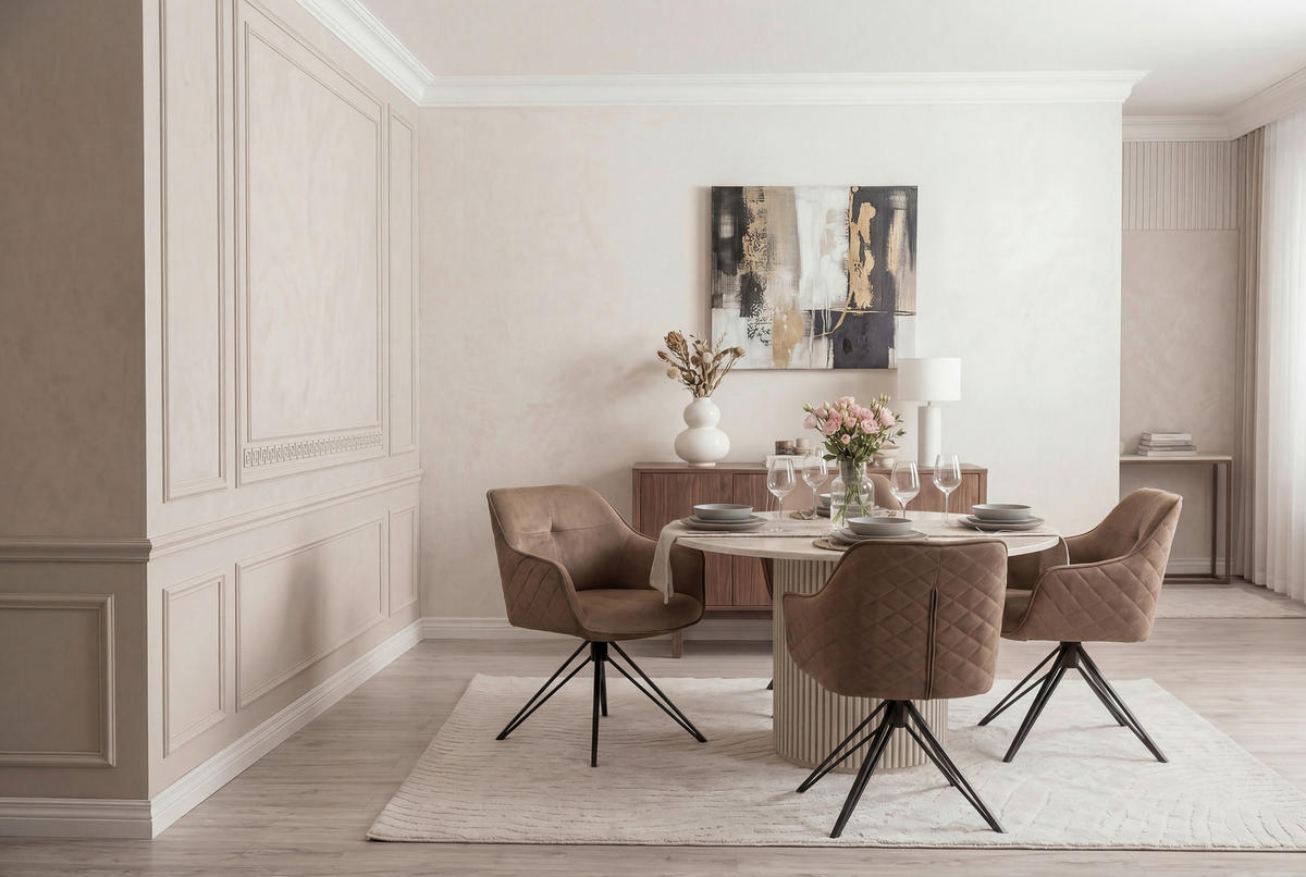 STOLICA S NASLONOM ZA RUKE  crna, taupe  metal, tekstil      - crna/taupe, Moderno, metal/tekstil (57/82/61cm) - Livetastic