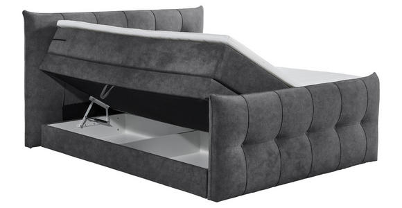 BOXSPRINGBETT 180/200 cm,  in Anthrazit, Matratze, Bettkasten, Topper, H3 = fest, H4 = sehr fest, Wendematratze mit unterschiedlichen Härtegraden  - Anthrazit/Schwarz, KONVENTIONELL, Kunststoff/Textil (180/200cm) - Esposa