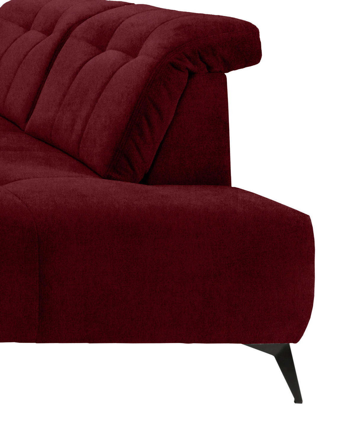 WOHNLANDSCHAFT Bordeaux Mikrofaser  - Bordeaux/Schwarz, MODERN, Textil/Metall (180/337/200cm) - Livetastic
