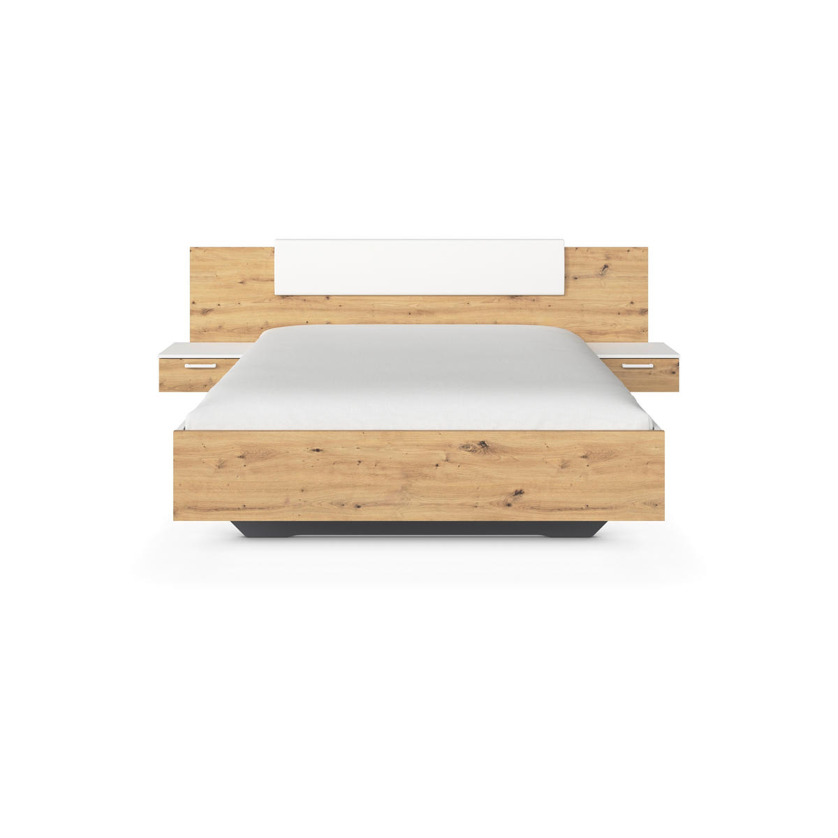 BETTANLAGE 160/200 cm  in Weiß, Eiche Artisan  - Weiß/Eiche Artisan, MODERN, Holzwerkstoff (160/200cm) - Rauch Möbel