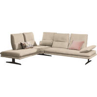 ECKSOFA in Mikrofaser Beige  - Beige/Schwarz, Design, Textil/Metall (224/284cm) - Chilliano