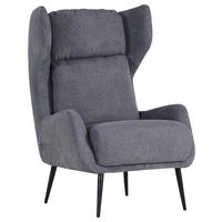 OHRENSESSEL Flachgewebe Dunkelgrau  - Dunkelgrau/Schwarz, KONVENTIONELL, Textil/Metall (75/111/83cm) - Carryhome