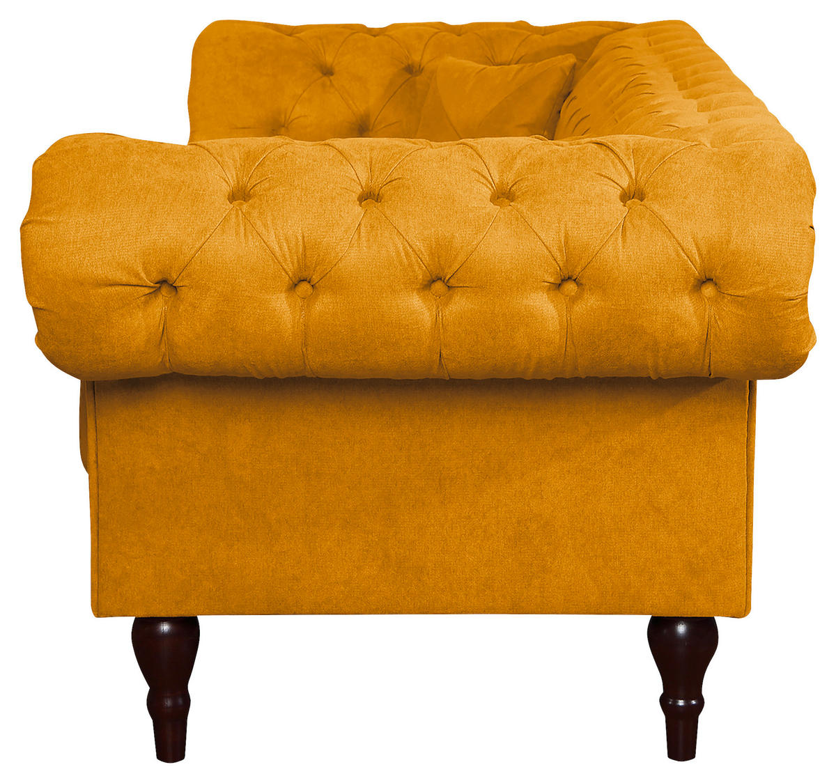 3-SITZER-SOFA in Mikrofaser Senfgelb  - Senfgelb/Braun, Design, Holz/Textil (232/79/97cm) - Livetastic
