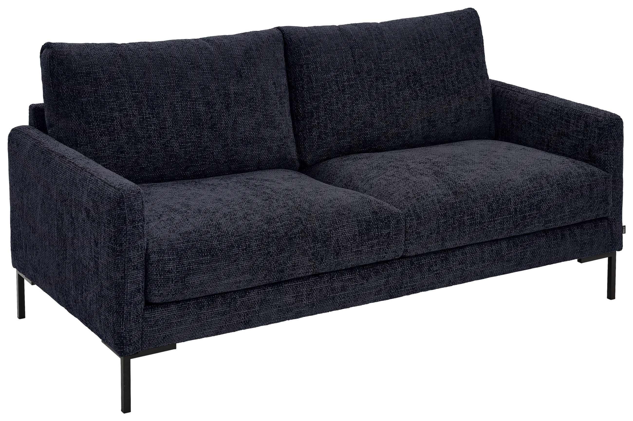 2,5-SITZER in Webstoff Dunkelblau  - Schwarz/Dunkelblau, Konventionell, Textil/Metall (176/78/90cm) - MID.YOU