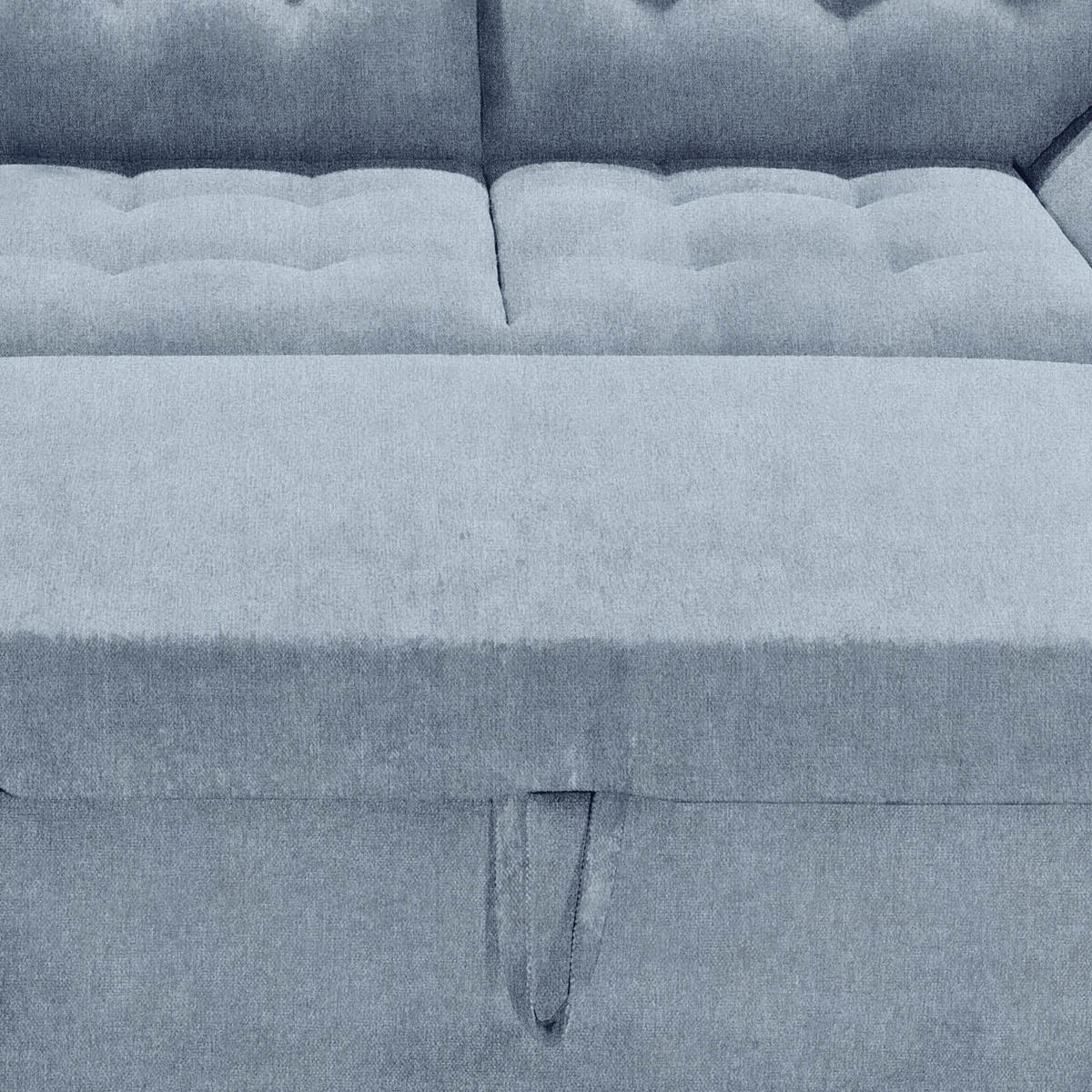 ECKSOFA in Mikrovelours Blau  - Blau, Konventionell, Holzwerkstoff/Kunststoff (193/283cm) - MID.YOU
