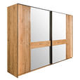 SCHWEBETÜRENSCHRANK 296/214/67 cm 2-türig  - Eichefarben/Schwarz, LIFESTYLE, Glas/Holz (296/214/67cm) - Linea Natura