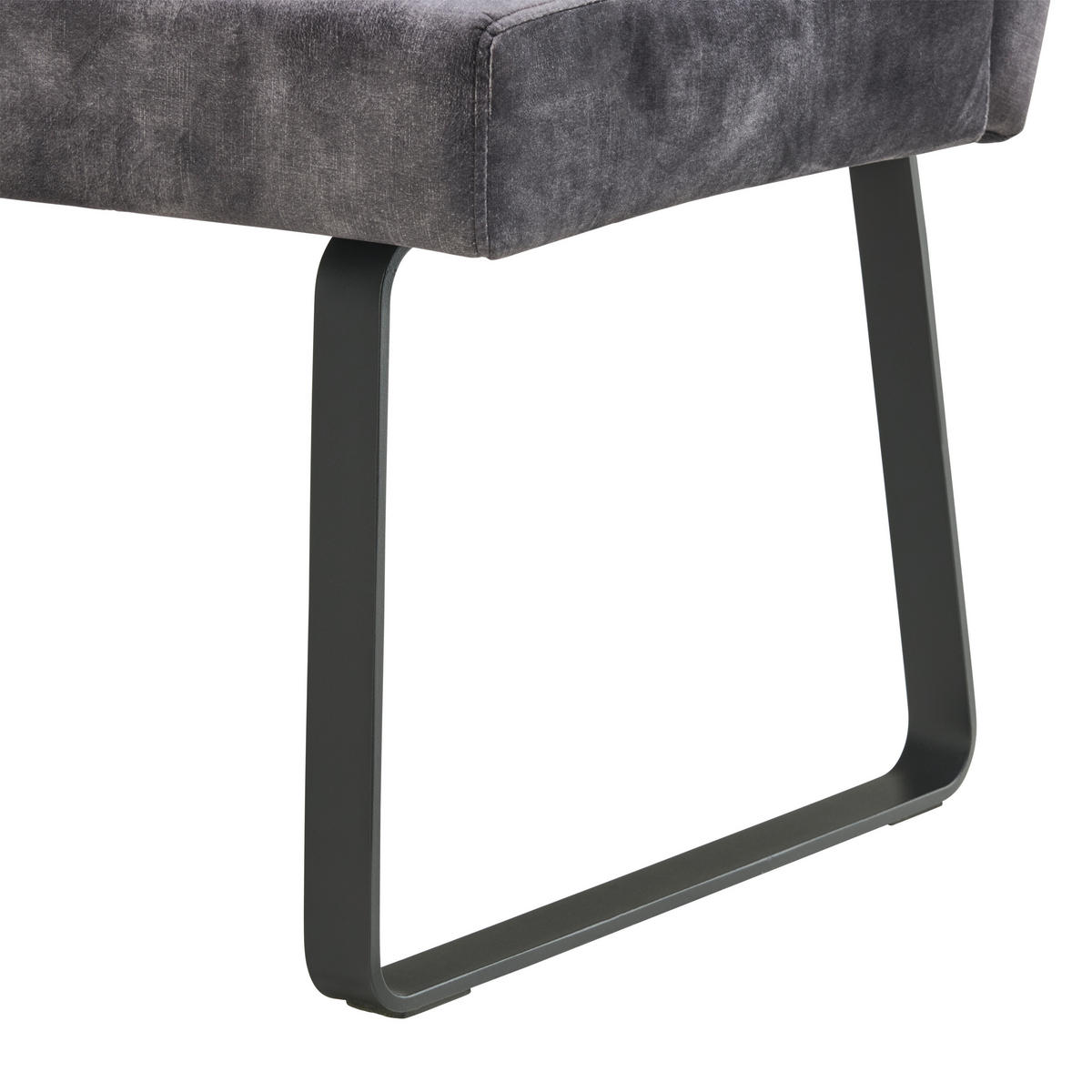 ECKBANK 155/197 cm  in Dunkelgrau  - Dunkelgrau/Schwarz, LIFESTYLE, Textil/Metall (155/197cm) - MID.YOU