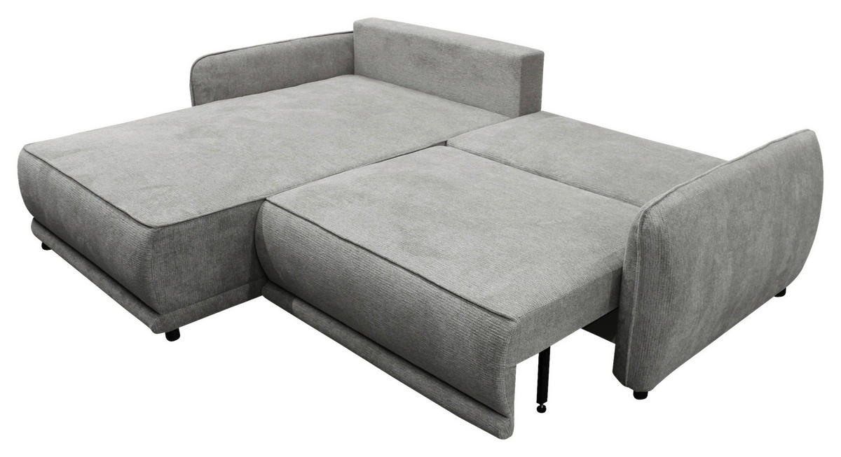 ECKSOFA in Struktur Grau  195/264 cm  - Beige/Schwarz, Design, Kunststoff/Textil (195/264cm) - MID.YOU