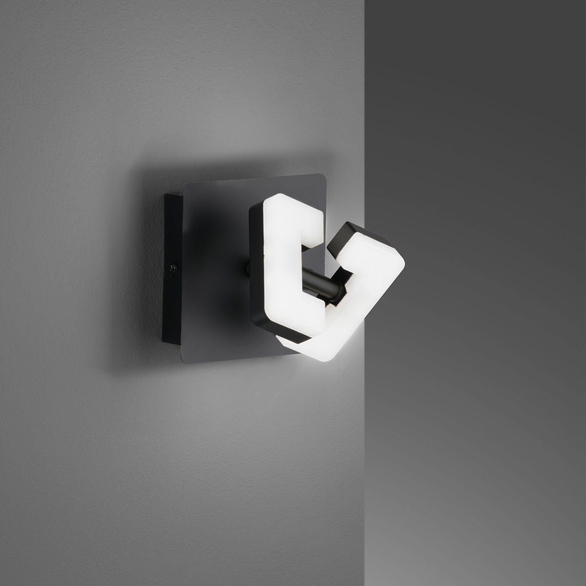 WANDSTRAHLER - Schwarz, Design, Kunststoff/Metall (11/11/10cm) - Fischer & Honsel