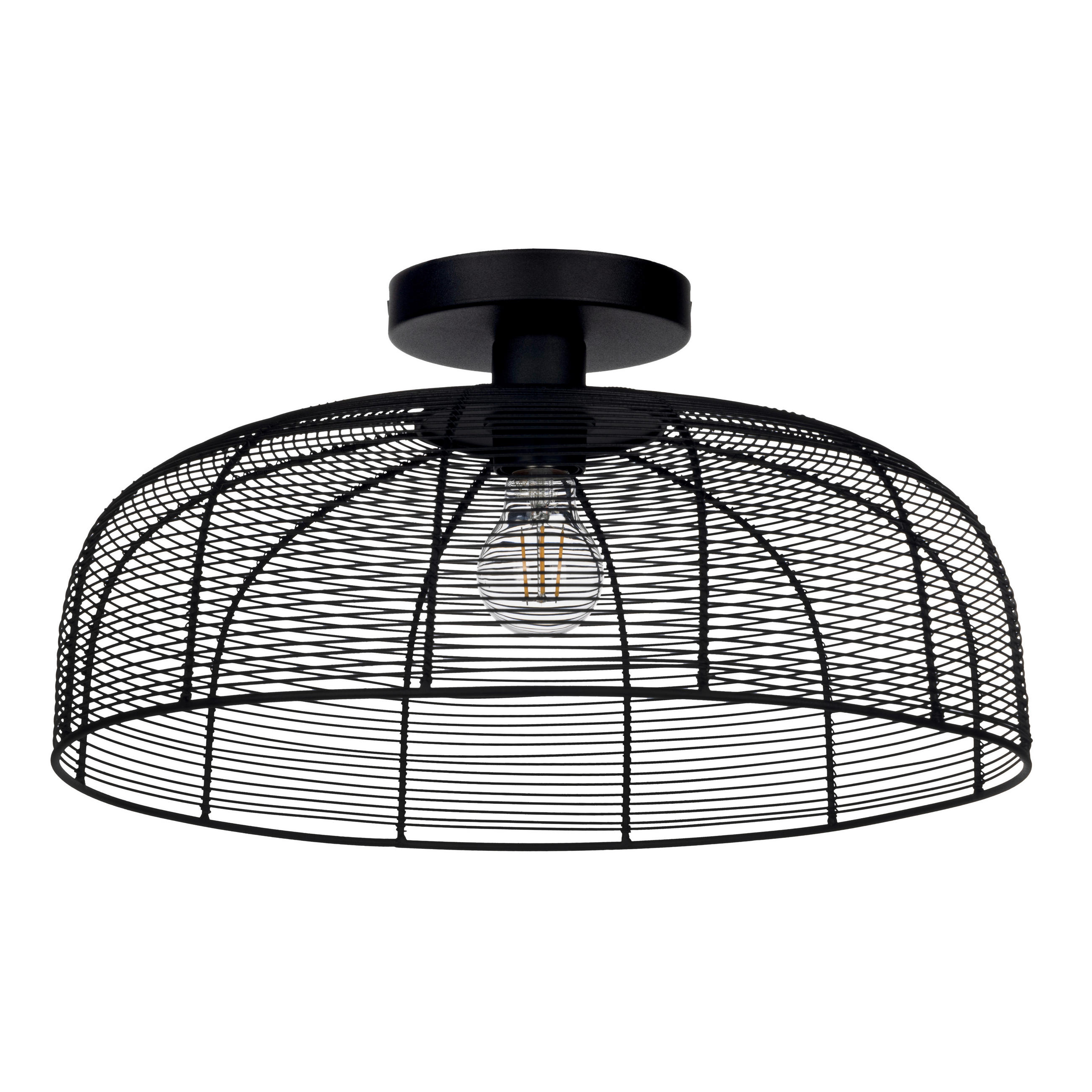 DECKENLEUCHTE  45,0/20,0 cm    - Schwarz, Basics, Metall (45,0/20,0cm) - Eglo