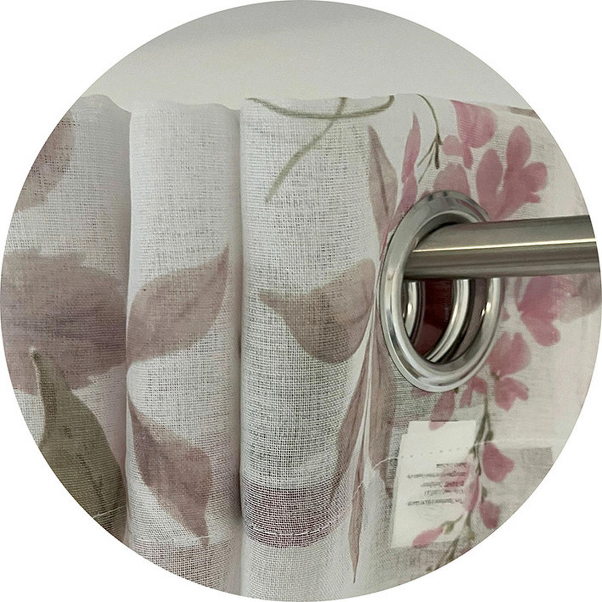 ÖSENSCHAL DIGITAL BEDRUCKT halbtransparent 140/245 cm   - Hellrosa/Naturfarben, Natur, Textil (140/245cm)