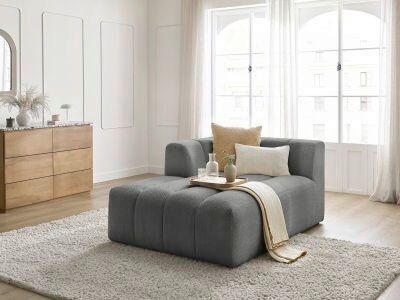 SOFAELEMENT ANNECY Bouclé Dunkelgrau  - Dunkelgrau/Schwarz, MODERN, Kunststoff/Textil (120/72/170cm)