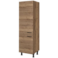 GERÄTEUMBAUSCHRANK 60/216,6/58 cm  Eiche dunkel  - Eiche dunkel/Schwarz, Modern, Holzwerkstoff/Metall (60/216,6/58cm) - Nobilia