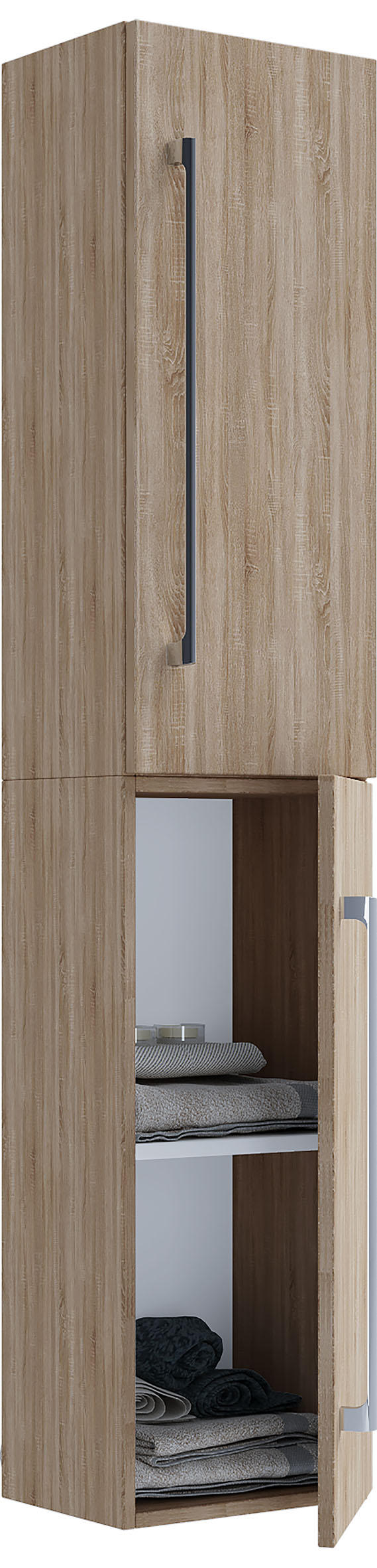 HOCHSCHRANK 33/150/22 cm  - Sonoma Eiche, Basics, Holzwerkstoff/Metall (33/150/22cm) - MID.YOU