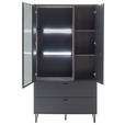 VITRINE in furniert Eiche Schwarz, Eichefarben - Eichefarben/Anthrazit, Design, Glas/Holz (98/185/37cm) - Novel