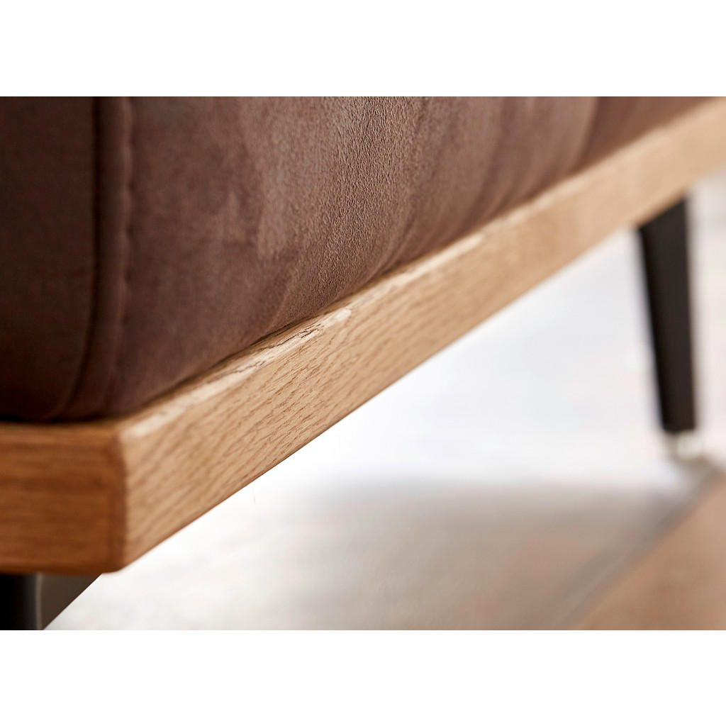 Thumbnail - Novel Ecksofa, Hellbraun, Holz, Textil, Eiche, 5-Sitzer, Ottomane links, L-Form, 282x226 cm, Stoffauswahl, seitenverkehr...