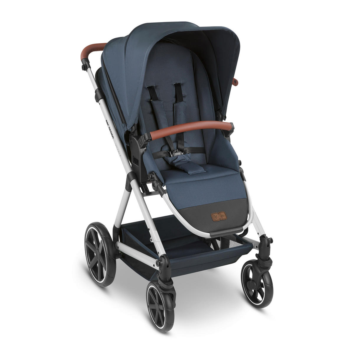 KINDERWAGENSET  Vicon 4  Lake  - Silberfarben/Dunkelblau, Basics, Textil/Metall (91/61/110cm) - ABC Design