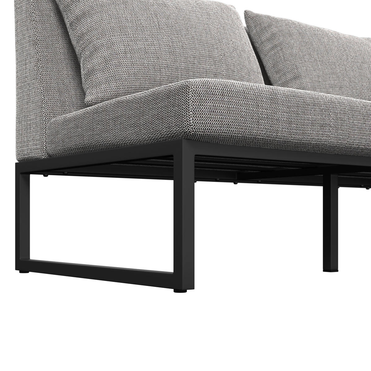 LOUNGEGARNITUR 4-teilig   210/80/86 cm Aluminium  - Anthrazit/Grau, LIFESTYLE, Stein/Textil (210/80/86cm) - Ambia Garden