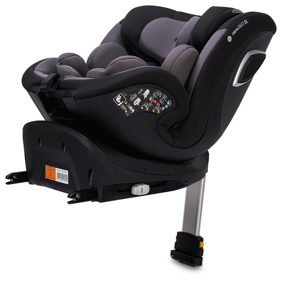 REBOARDER-KINDERSITZ HERO360 SL Twill Black  - Schwarz, Basics, Kunststoff/Textil (44/65/55cm) - Osann