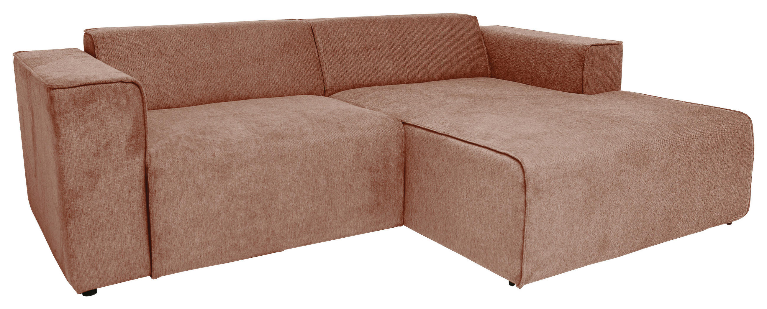 ECKSOFA Rosa Struktur - Schwarz/Rosa, Design, Kunststoff/Textil (234/161cm) - P & B