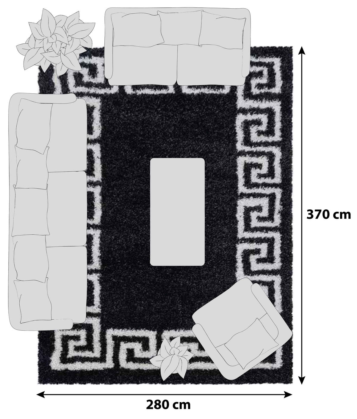 HOCHFLORTEPPICH 280/370 cm Hera 3301 Anthrazit  - Anthrazit, Design, Textil (280/370cm) - Novel