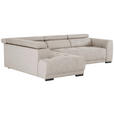 ECKSOFA Greige Struktur  - Greige/Schwarz, Design, Kunststoff/Textil (205/284cm) - Xora
