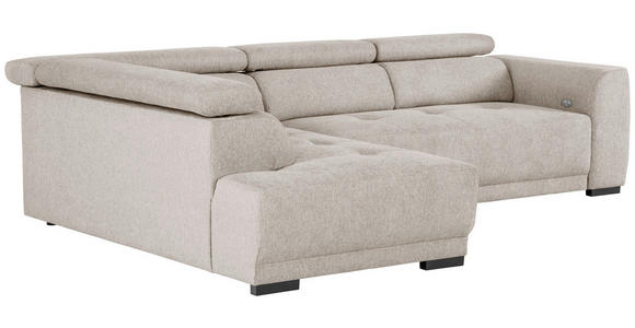 ECKSOFA Greige Struktur - Greige/Schwarz, Design, Kunststoff/Textil (205/284cm) - Xora