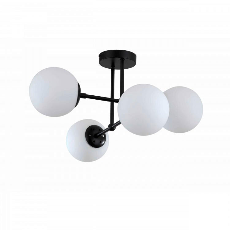 DECKENLEUCHTE  56/30 cm    - Schwarz, Basics, Glas/Metall (56/30cm)