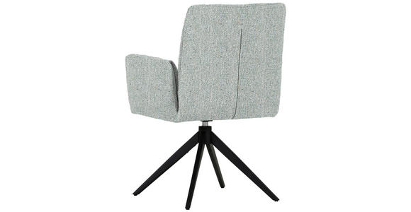 ARMLEHNSTUHL in Eisen Flachgewebe - Schwarz/Hellgrün, MODERN, Textil/Metall (65/90/60cm) - Novel