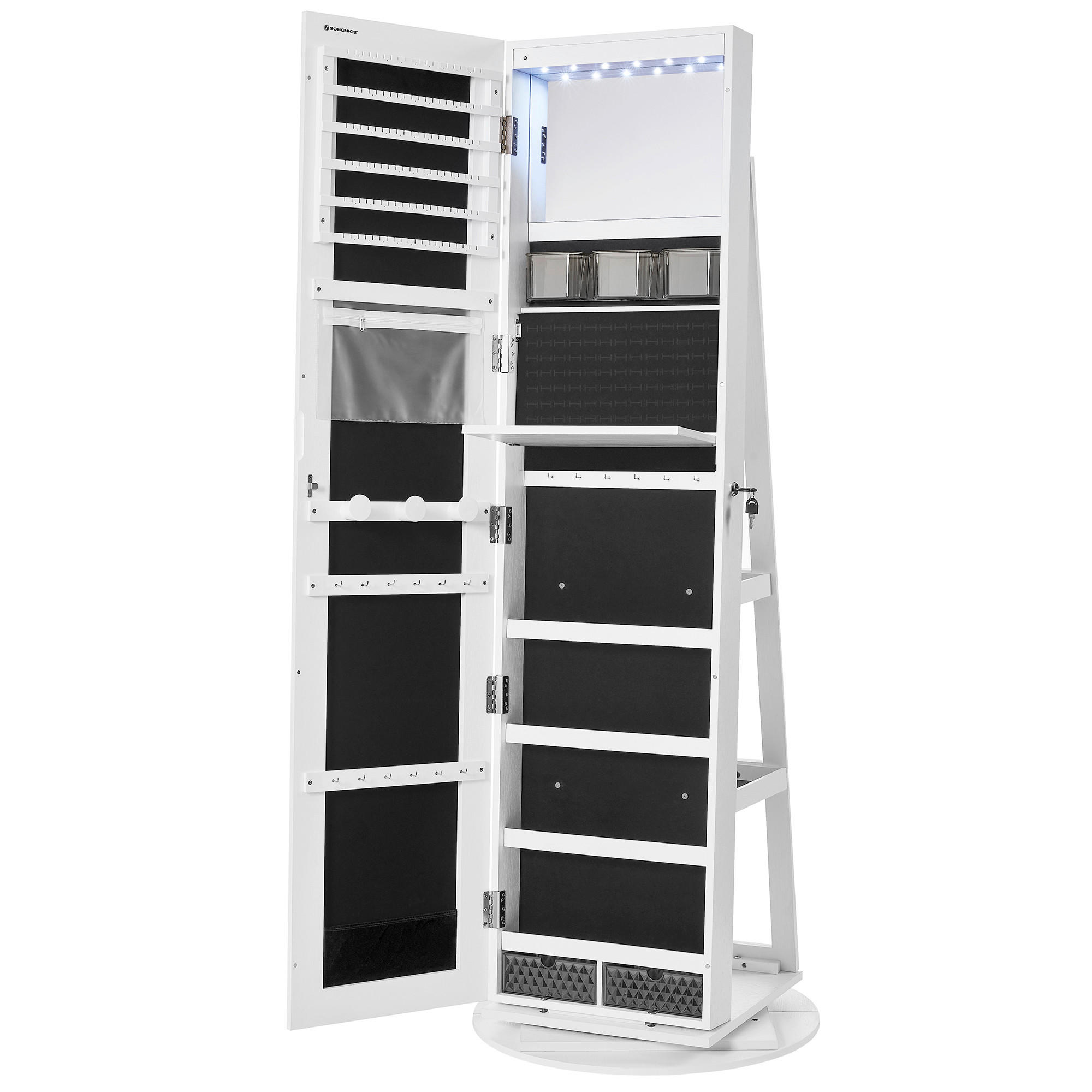 XXXLutz Schmuckschrank Weiß 54.5x162x37 cm