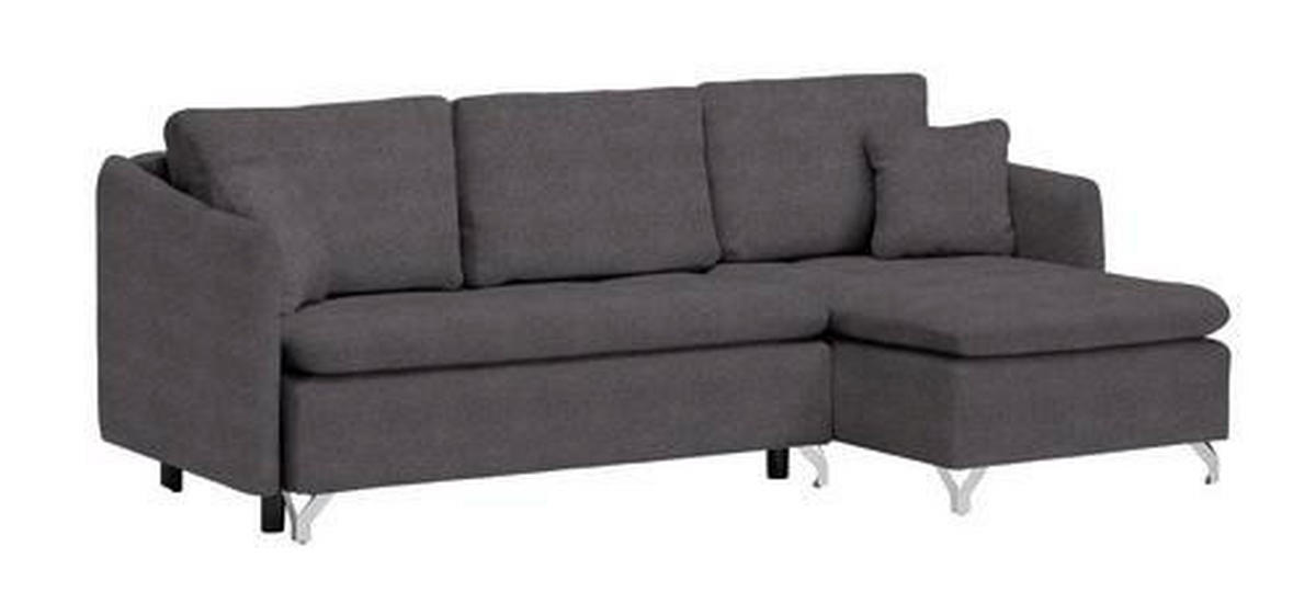 ECKSOFA in Struktur Braun  - Silberfarben/Braun, Design, Textil/Metall (223/146cm) - Ti'me
