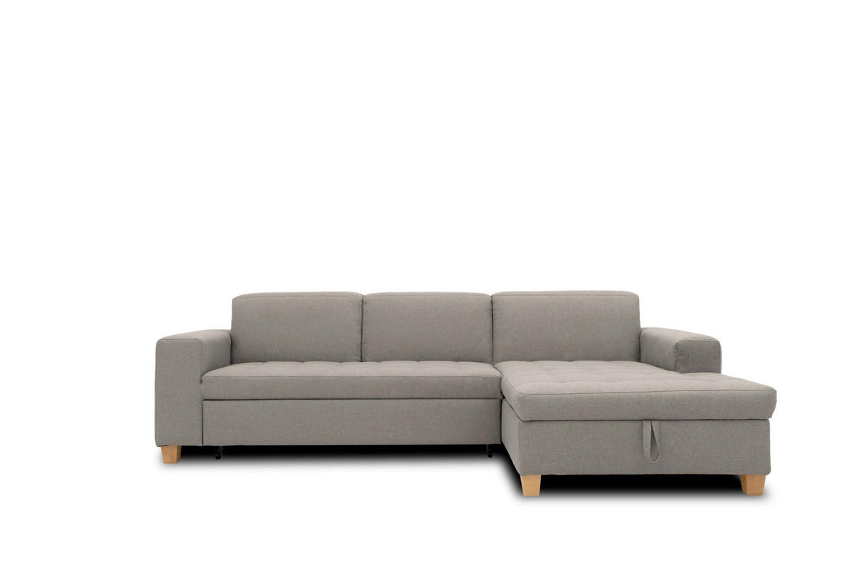 ECKSOFA SUGAR Silberfarben Webstoff  - Chromfarben/Silberfarben, Basics, Textil/Metall (266/162cm) - MID.YOU
