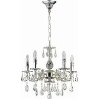 KRISTALL-HÄNGELEUCHTE 52/365 cm   - Silberfarben, KONVENTIONELL, Glas/Metall (52/365cm) - Glandor