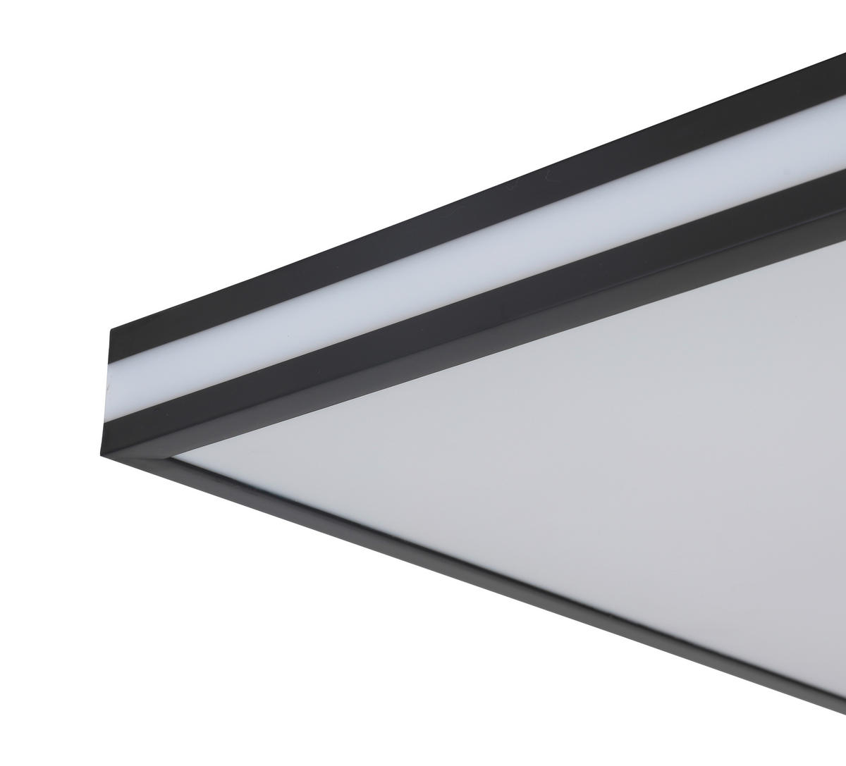 STROPNÉ LED SVIETIDLO, 45/45/7,5 cm - čierna/biela, Lifestyle, kov/plast (45/45/7,5cm) - Novel