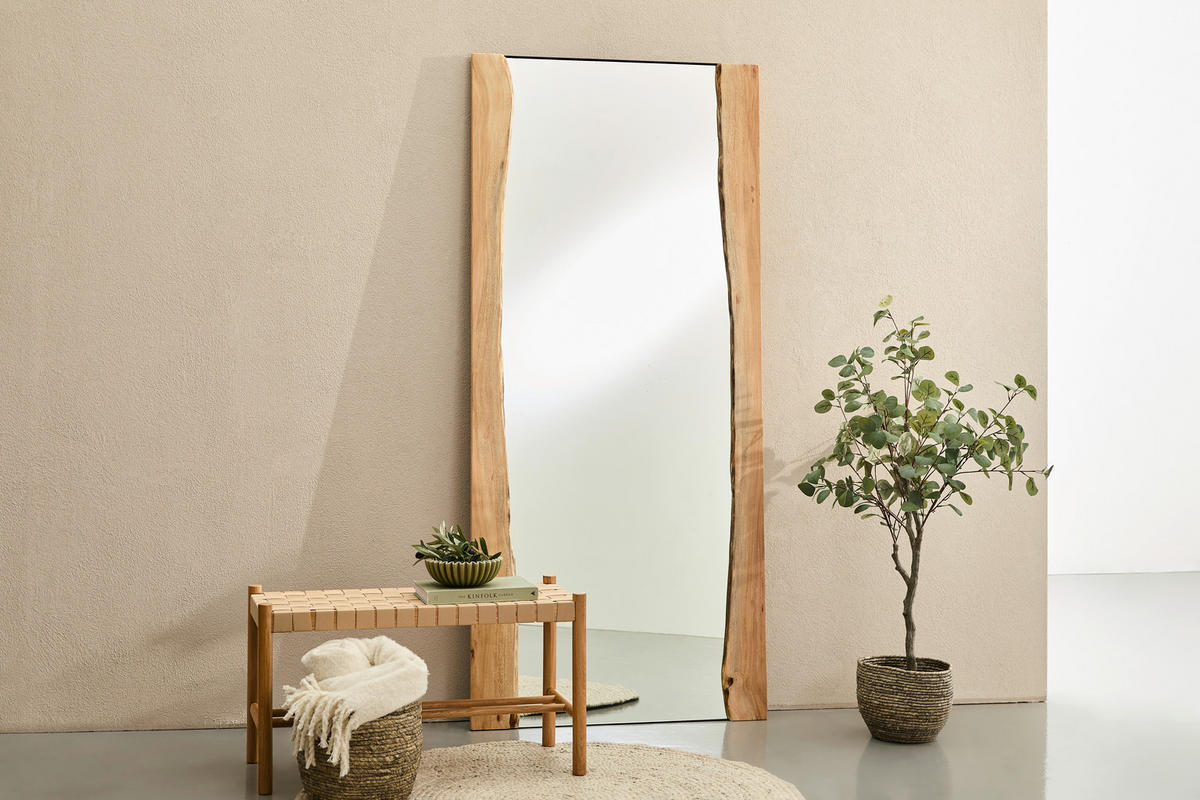 WANDSPIEGEL 85/190/3 cm  - Akaziefarben, LIFESTYLE, Glas/Holz (85/190/3cm) - Landscape