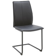 Schwingstuhl in Leder, Metall Schwarz - Schwarz, Design, Leder/Metall (46/93/56cm) - Dieter Knoll