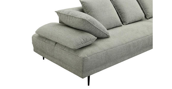 ECKSOFA in Mikrofaser Hellgrau  282/171 cm  - Hellgrau/Schwarz, Design, Textil/Metall (282/171cm) - Hom`in