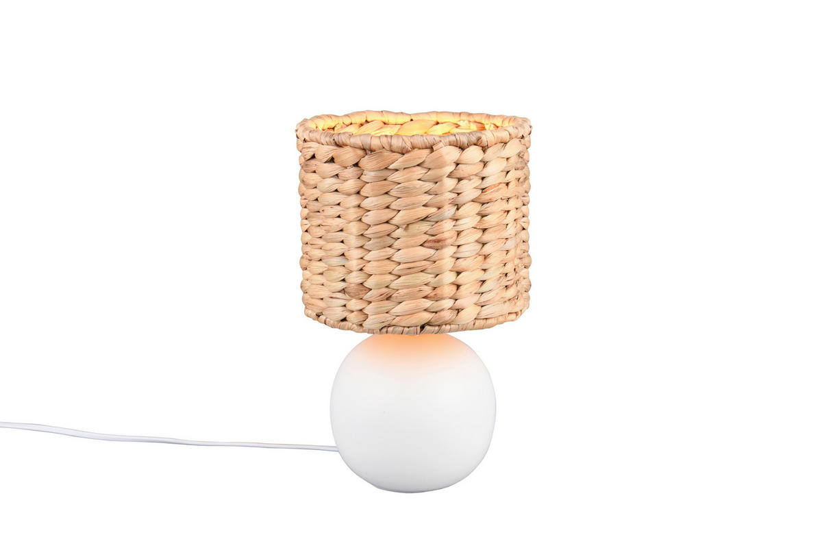 TISCHLEUCHTE - Weiss/Braun, Basics, Naturmaterialien/Keramik (18/29cm) - Trio Leuchten