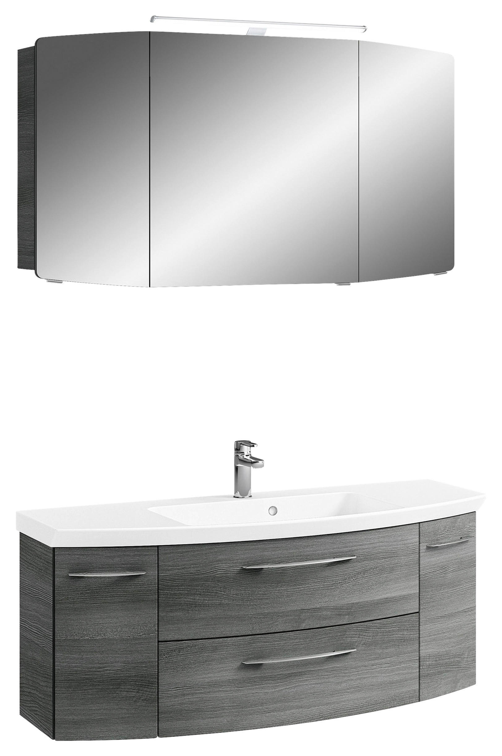 BADEZIMMER 3-teilig  in 121 cm  - Chromfarben/Graphitfarben, KONVENTIONELL, Glas/Holzwerkstoff (121cm) - Pelipal