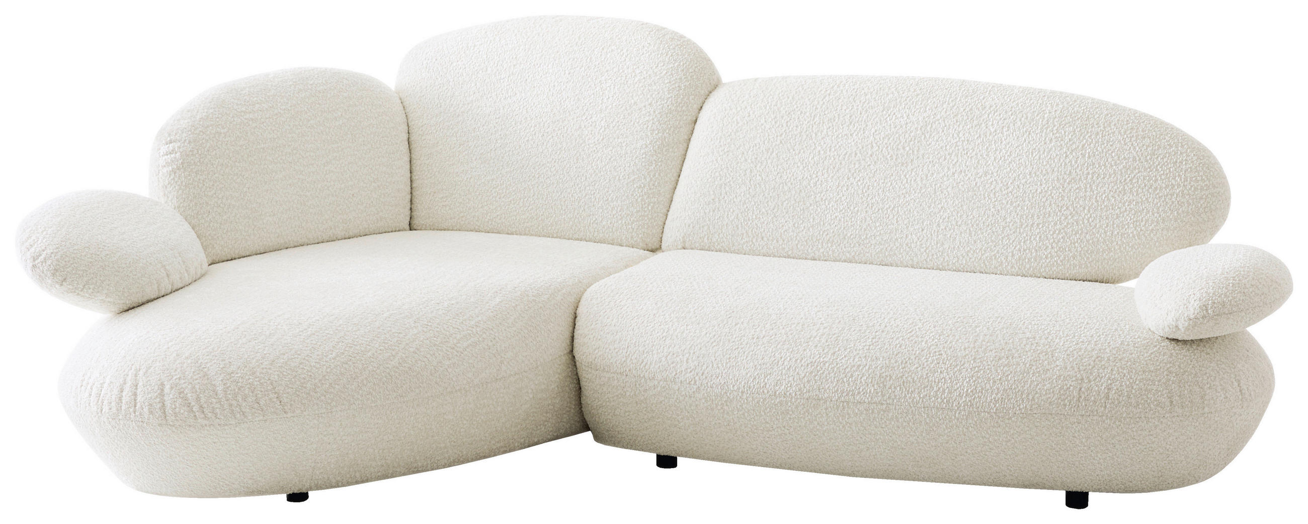 ECKSOFA Weiß Chenille Rücken echt, Armteilverstellung  - Schwarz/Weiß, Design, Kunststoff/Textil (170/278cm) - Koinor