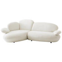 ECKSOFA Weiß Chenille Rücken echt, Armteilverstellung  - Schwarz/Weiß, Design, Kunststoff/Textil (170/278cm) - Koinor